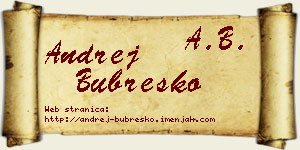 Andrej Bubreško vizit kartica